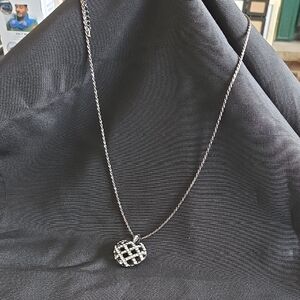 Cookie Lee Silver and Black Pendant Necklace